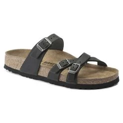 Birkenstock Women's Franca Oiled Leather Sandals- Black- Regular/Wide