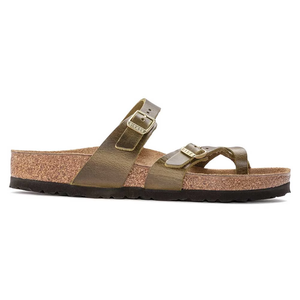 Birkenstock Women's Mayari Oiled Leather Sandal- Green Olive- Regular/Wide - Image 3