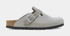 Birkenstock Boston Suede Embossed Womens Sandals (Corduroy Stone Coin)