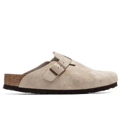 Birkenstock Wide Boston Soft Footbed - Taupe