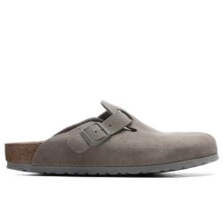 Birkenstock Women's Narrow Boston Soft Footbed - Stone Coin