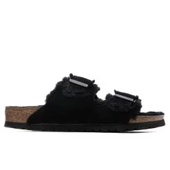 Birkenstock Wide Arizona Shearling - Black