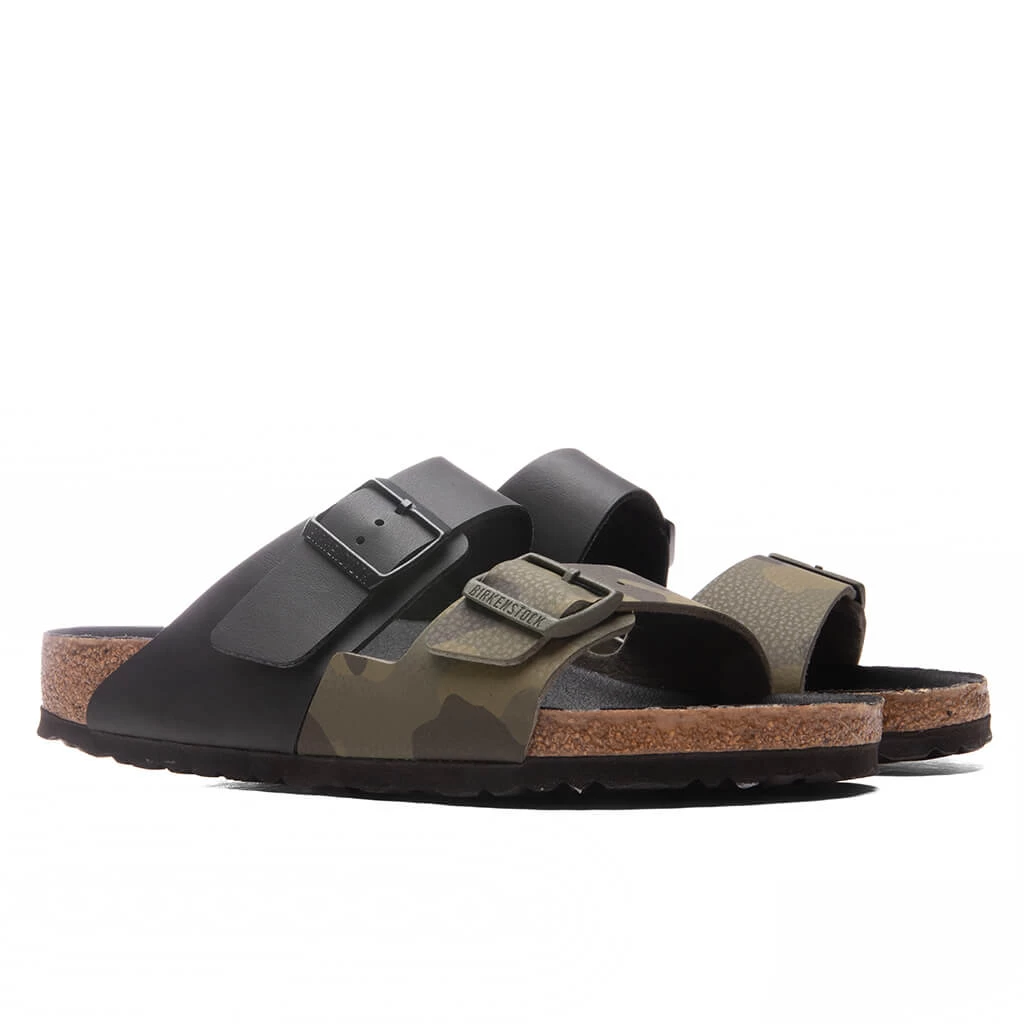 Birkenstock Wide Arizona Split Birko-Flor - Black/Desert Soil Camo Green - Image 3