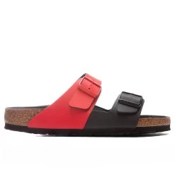 Birkenstock Wide Arizona Split Birko-Flor - Red/Black