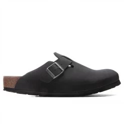 Birkenstock Wide Boston Vegan Birkibuc - Black