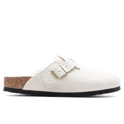 Birkenstock Women's Narrow Boston Shearling Suede - Antique White