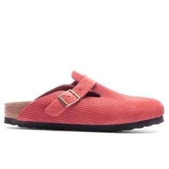 Birkenstock Women's Narrow Boston Suede Embossed - Sienna Red